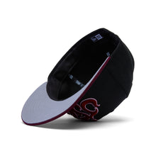 Load image into Gallery viewer, JFG X New Era 59FIFTY Sacred Heart Logo Fitted (Black/Maroon)