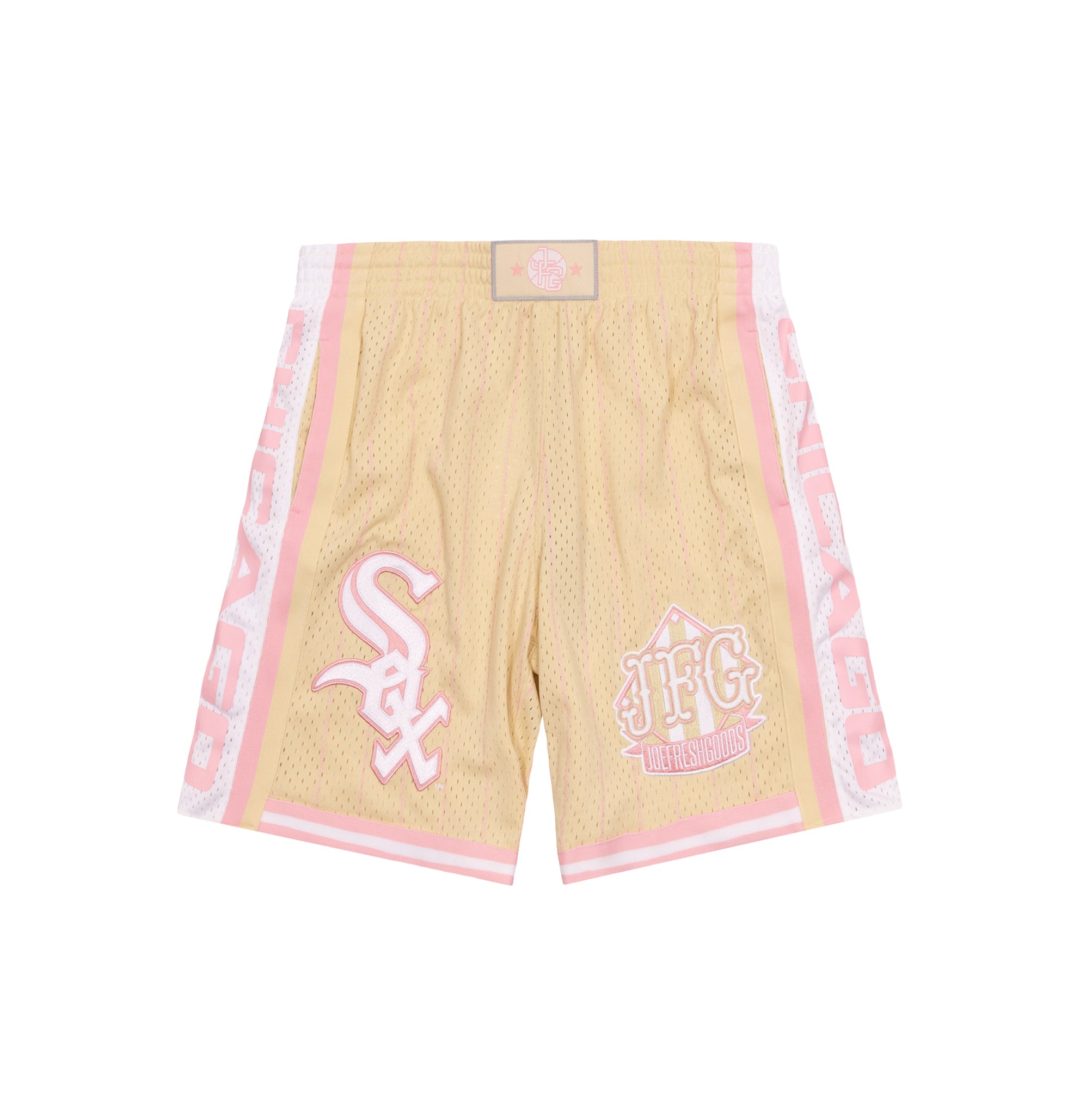 JFG x M&N HEAVYWEIGHT WHITE SOX SHORTS (CREAM) – JOE FRESHGOODS