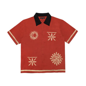 Love Is In The Sky Button Up (Brick Red)